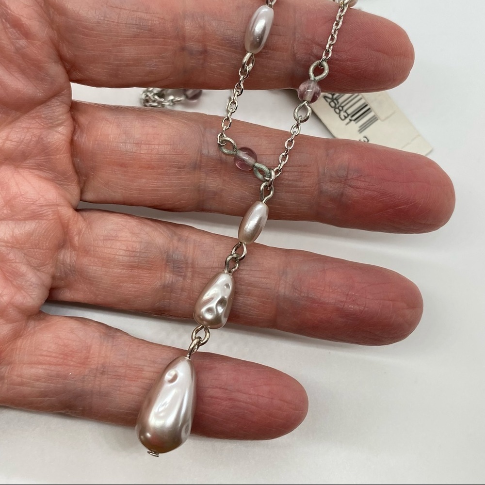 MONET Gray Freshwater Pearl Necklace Drop
